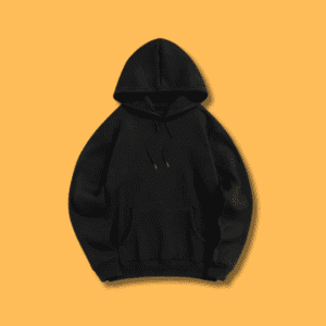 Unisex Black Plain Hoodie Front