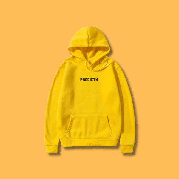 FSOCIETY Funny Printed Hoodie - Yellow