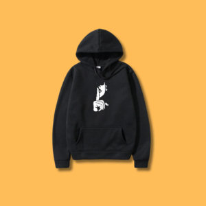 Shhh printed Hoodie - Black