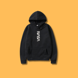 NASA Printed Hoodie - Black