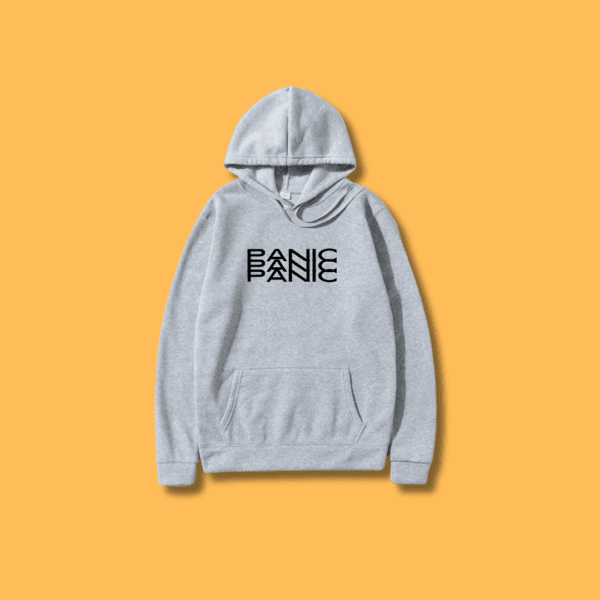 PANIC Funny Printed Hoodie - Gray