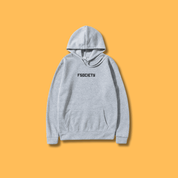 FSOCIETY Funny Printed Hoodie - Gray