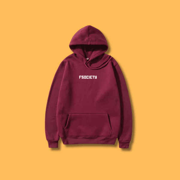 FSOCIETY Funny Printed Hoodie - Maroon