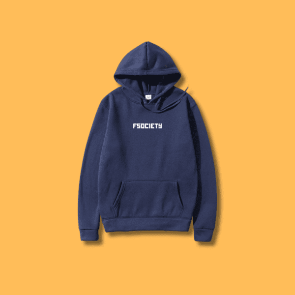 FSOCIETY Funny Printed Hoodie - Navy Blue