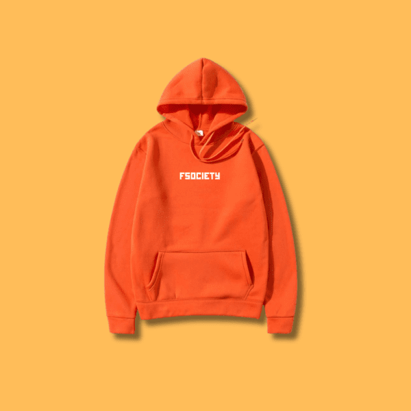 FSOCIETY Funny Printed Hoodie - Orange