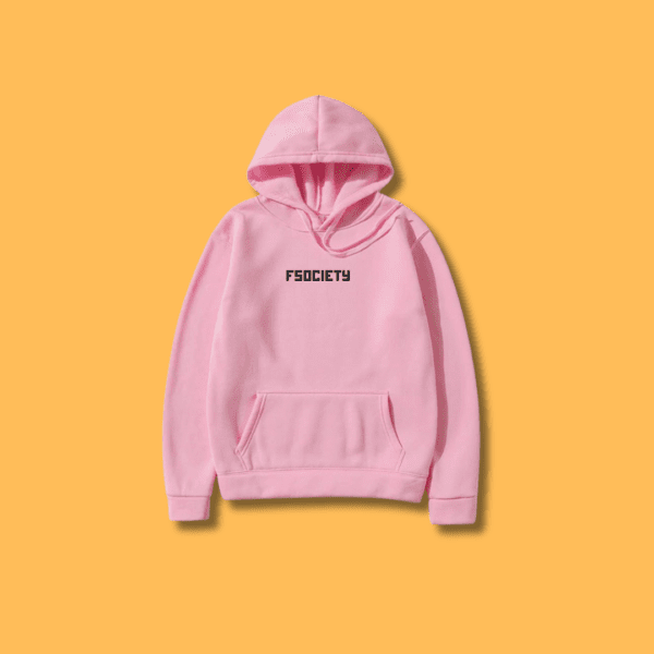 FSOCIETY Funny Printed Hoodie - Pink