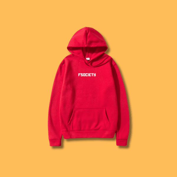 FSOCIETY Funny Printed Hoodie - Red