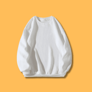 Unisex White Plain Sweatshirt - Front