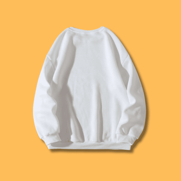 Unisex White Plain Sweatshirt - Back